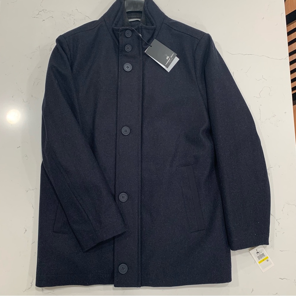 Andrew Marc Men's Navy Pea Coat